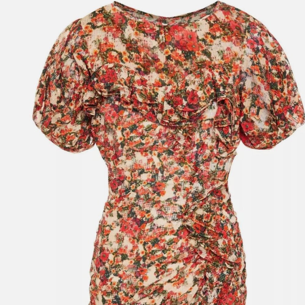 Isabel Marant Robe Face Floral Print Mini Dress- size small